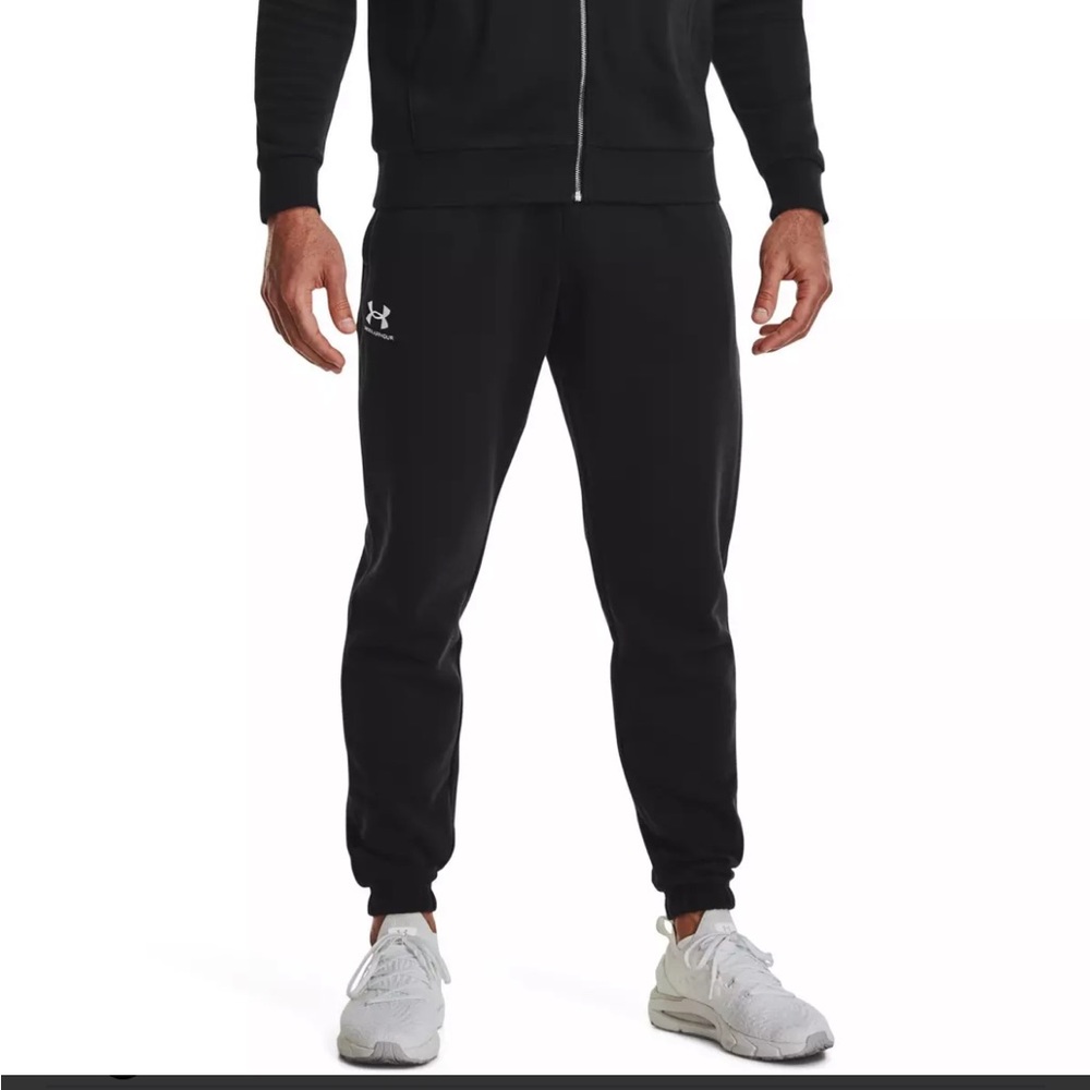 Under Armour Men's Essential Fleece Joggers Black Size XL NWT Athletic Loose Fit